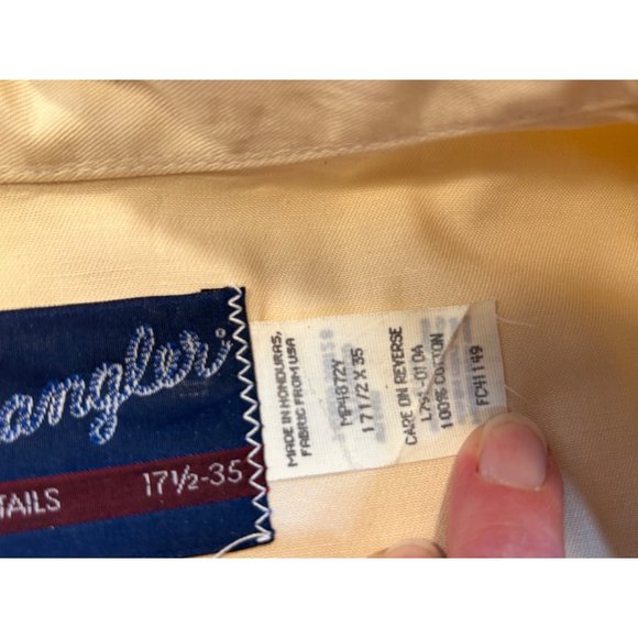 Wrangler Mens Long Sleeve Mid Weight X-Long Tails 17.5-35 Button Down Shirt - Picture 5 of 6